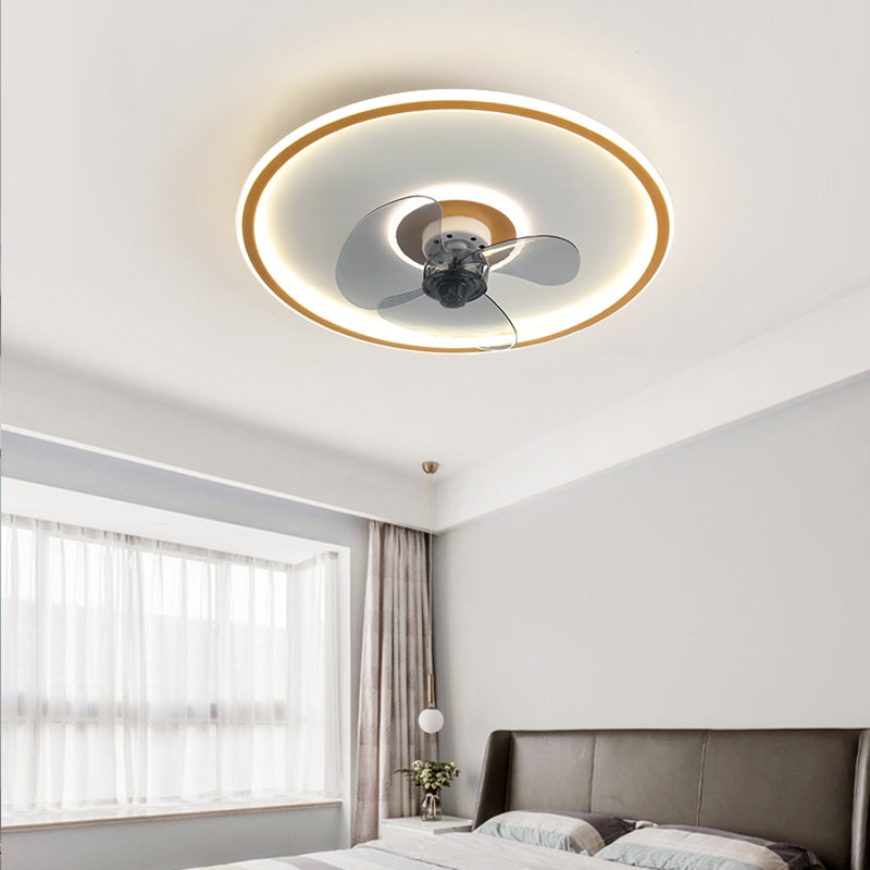 Contemporary Style Geometric Fan Light Metal LED Flush Mount Light for Bedroom