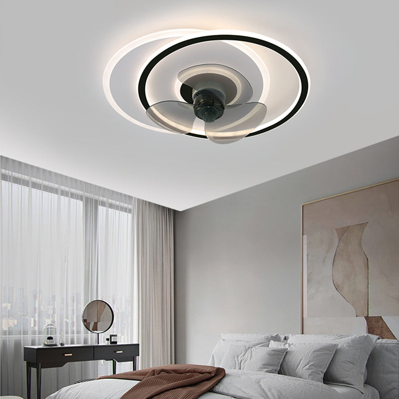 Contemporary Style Geometric Fan Light Metal LED Flush Mount Light for Bedroom