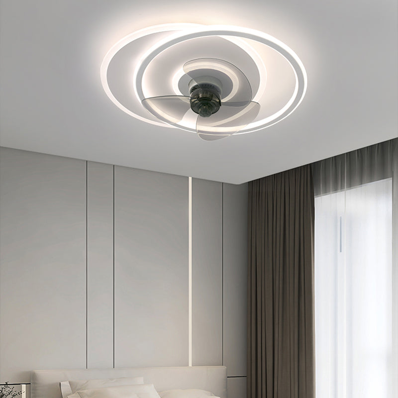 Contemporary Style Geometric Fan Light Metal LED Flush Mount Light for Bedroom
