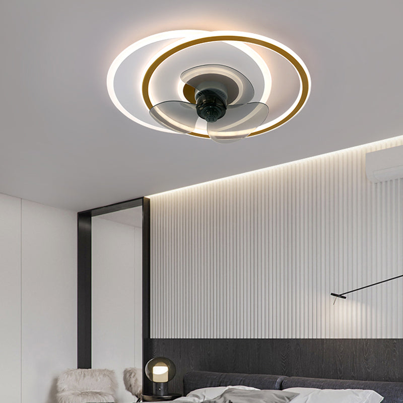 Contemporary Style Geometric Fan Light Metal LED Flush Mount Light for Bedroom