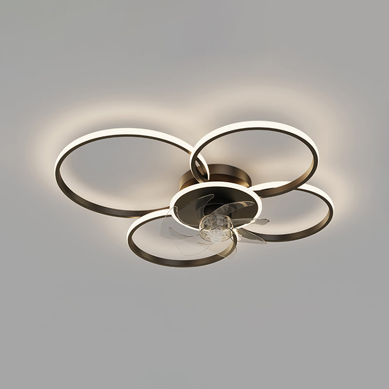 Modern Style Ceiling Fan Lamp LED Ceiling Mount Light with Acrylic Shade for Dining Room