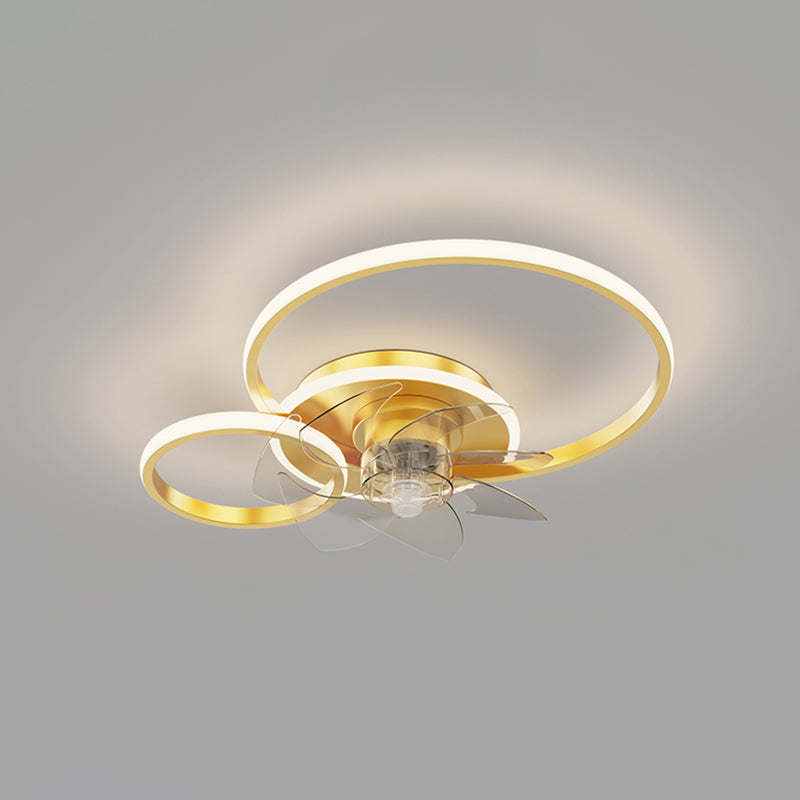 Modern Style Ceiling Fan Lamp LED Ceiling Mount Light with Acrylic Shade for Dining Room