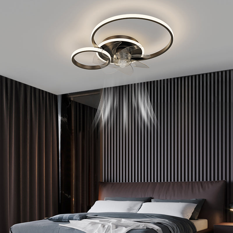 Modern Style Ceiling Fan Lamp LED Ceiling Mount Light with Acrylic Shade for Dining Room