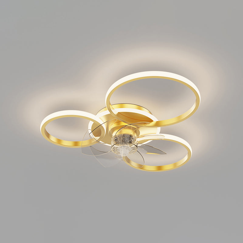 Modern Style Ceiling Fan Lamp LED Ceiling Mount Light with Acrylic Shade for Dining Room