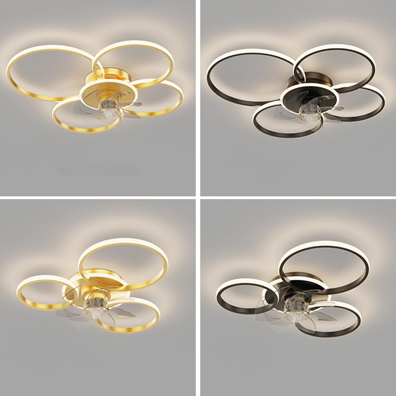 Modern Style Ceiling Fan Lamp LED Ceiling Mount Light with Acrylic Shade for Dining Room