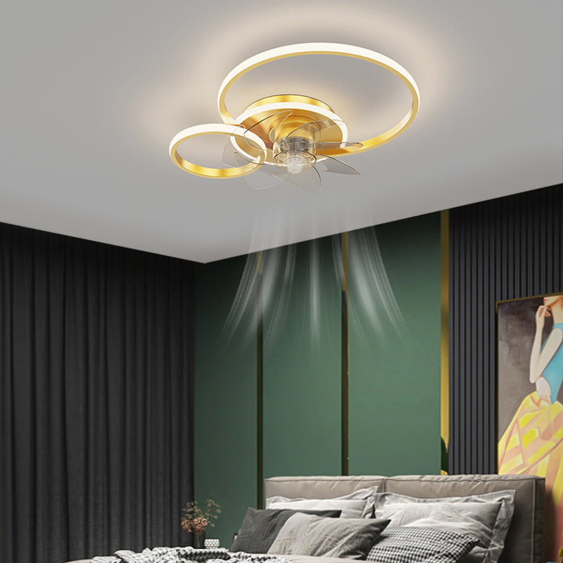 Modern Style Ceiling Fan Lamp LED Ceiling Mount Light with Acrylic Shade for Dining Room