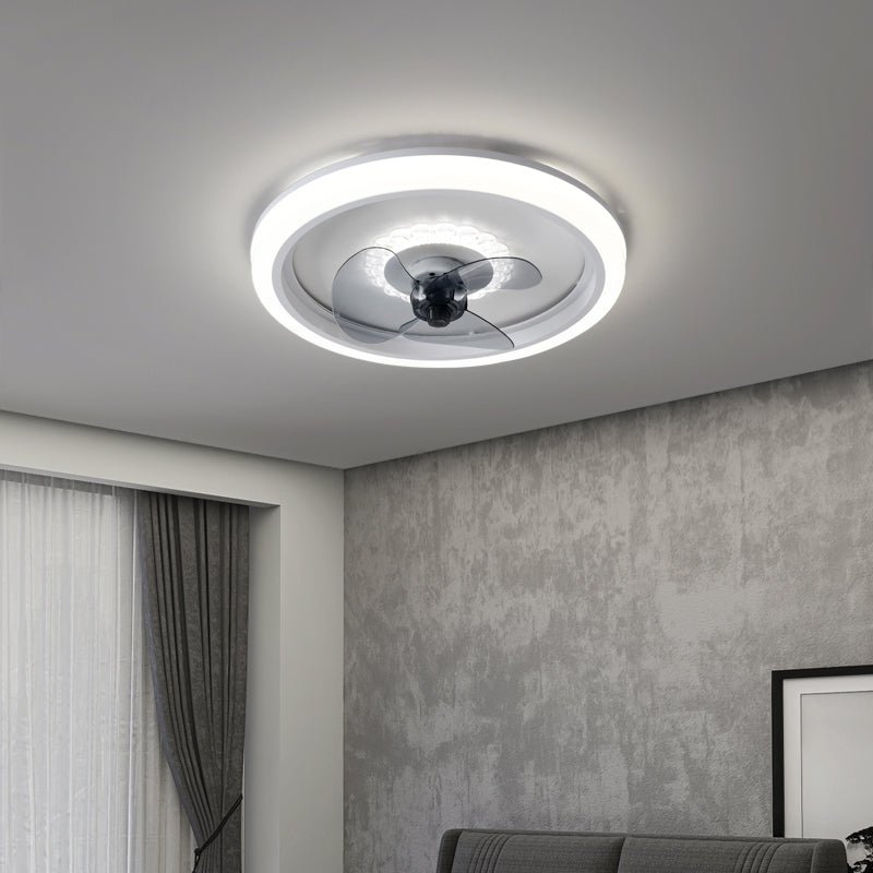 Modern Style Metal Fan Light Geometric LED Flush Mount Light for Bedroom