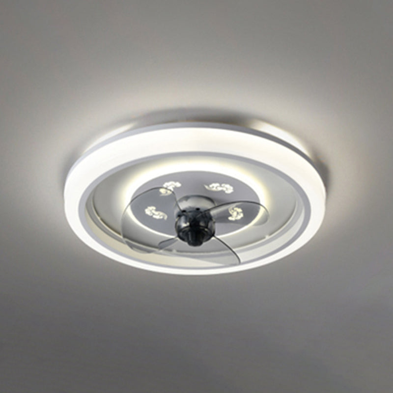 Modern Style Metal Fan Light Geometric LED Flush Mount Light for Bedroom