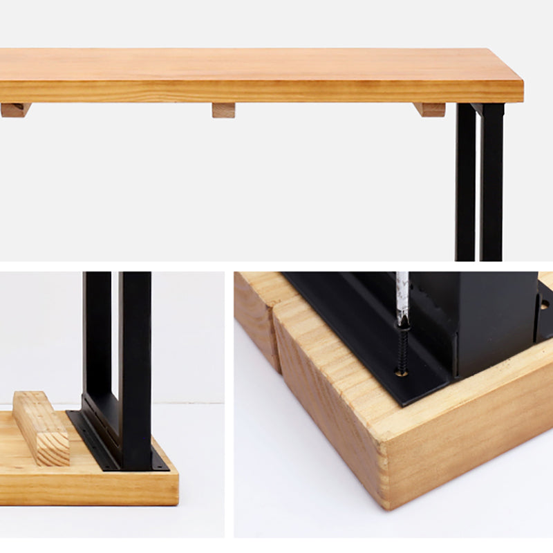 Footrest Outdoor Cocktail Bar Table Industrial Wood Rectangle Counter Table