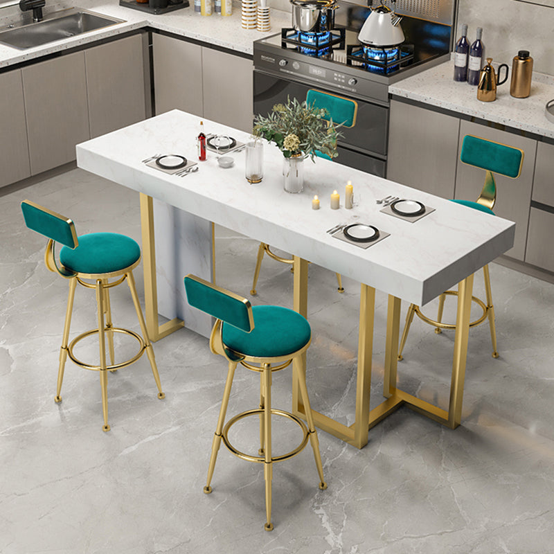 Marble Double pedestal Hall/Pub Table Contemporary Living Room Bistro Bar Height Table