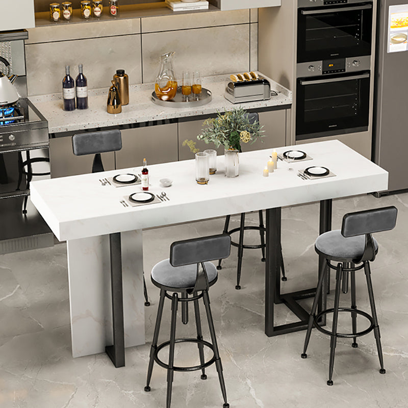 Marble Double pedestal Hall/Pub Table Contemporary Living Room Bistro Bar Height Table