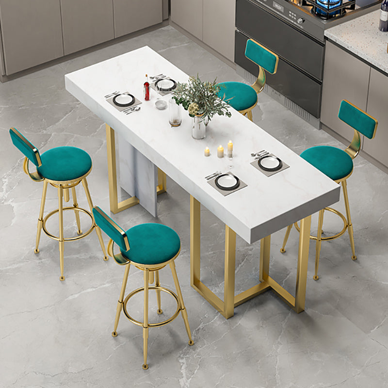 Marble Double pedestal Hall/Pub Table Contemporary Living Room Bistro Bar Height Table