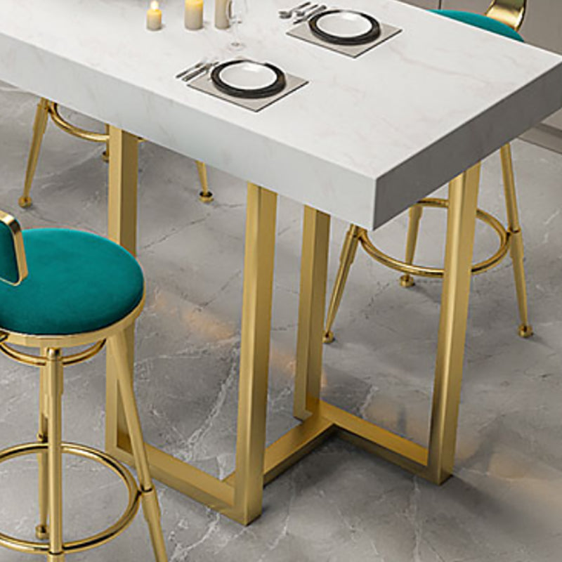 Marble Double pedestal Hall/Pub Table Contemporary Living Room Bistro Bar Height Table