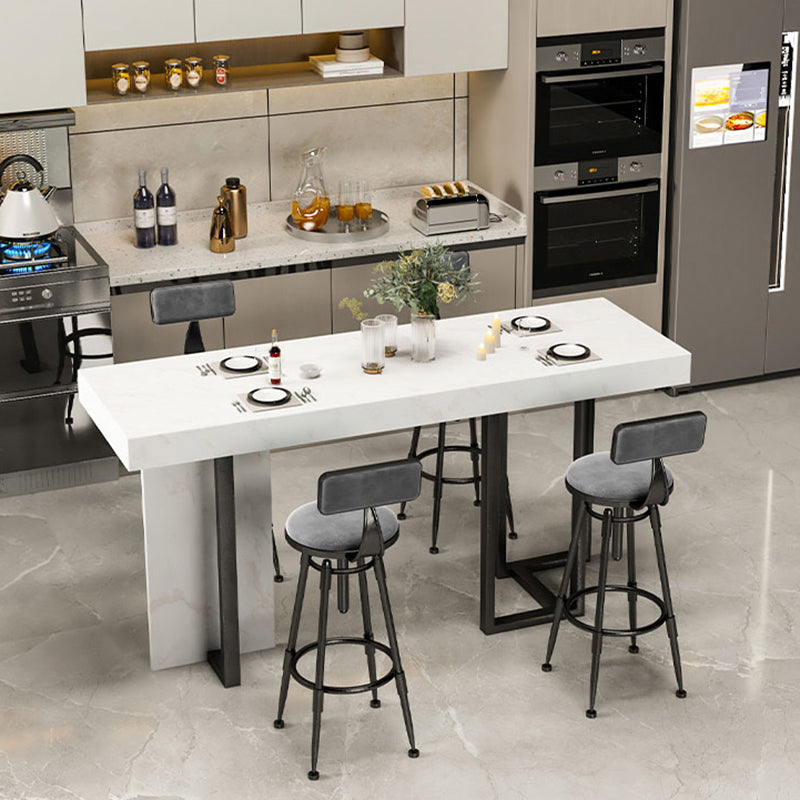 Marble Double pedestal Hall/Pub Table Contemporary Living Room Bistro Bar Height Table