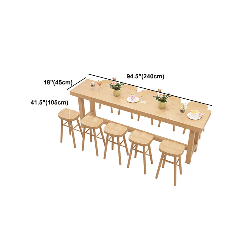 Dining Room Pine Wood Counter Table 42-inch Height Contemporary Bar Table