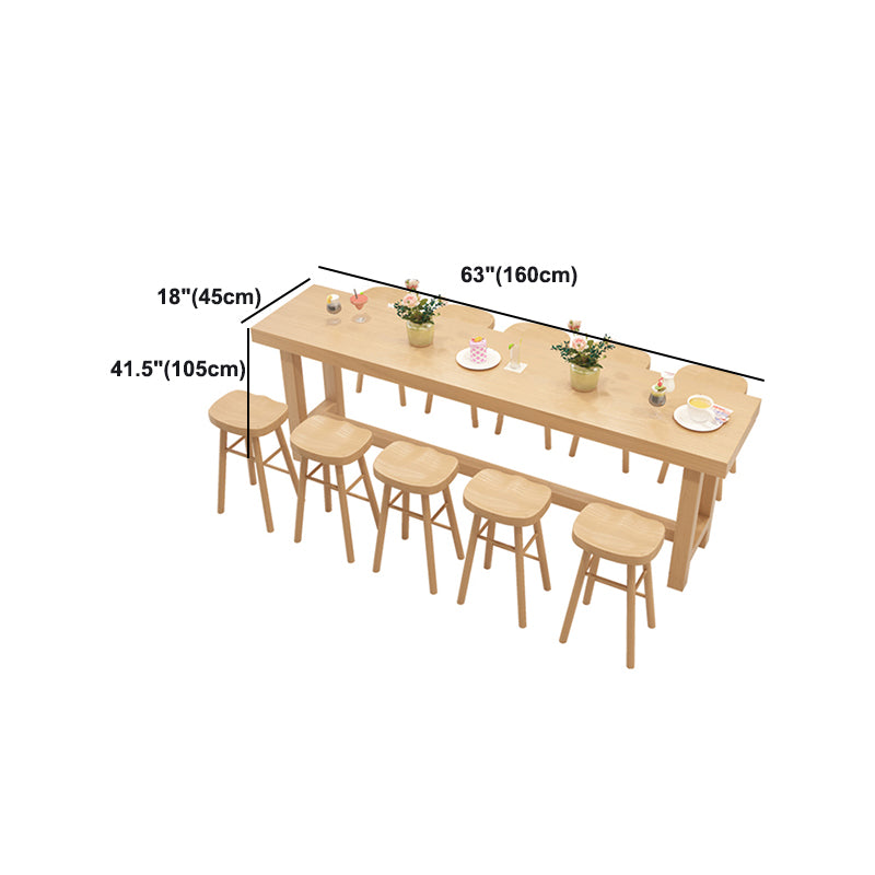 Dining Room Pine Wood Counter Table 42-inch Height Contemporary Bar Table