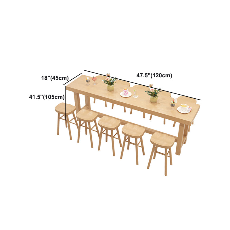 Dining Room Pine Wood Counter Table 42-inch Height Contemporary Bar Table