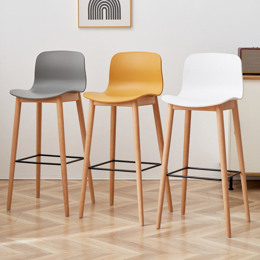 Modern Style Plastic Bar-stool Wooden Counter Bar Stool for Home