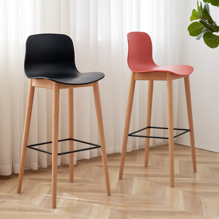 Modern Style Plastic Bar-stool Wooden Counter Bar Stool for Home