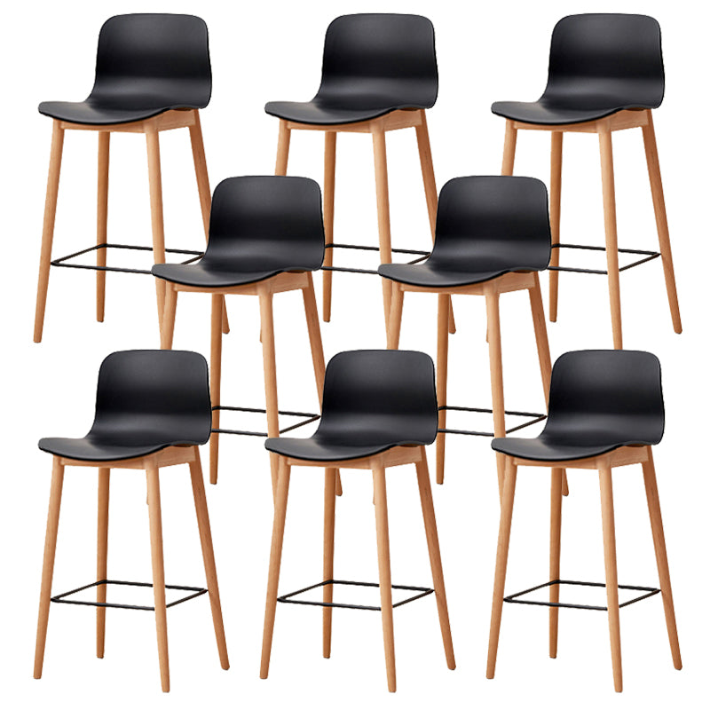 Modern Style Plastic Bar-stool Wooden Counter Bar Stool for Home