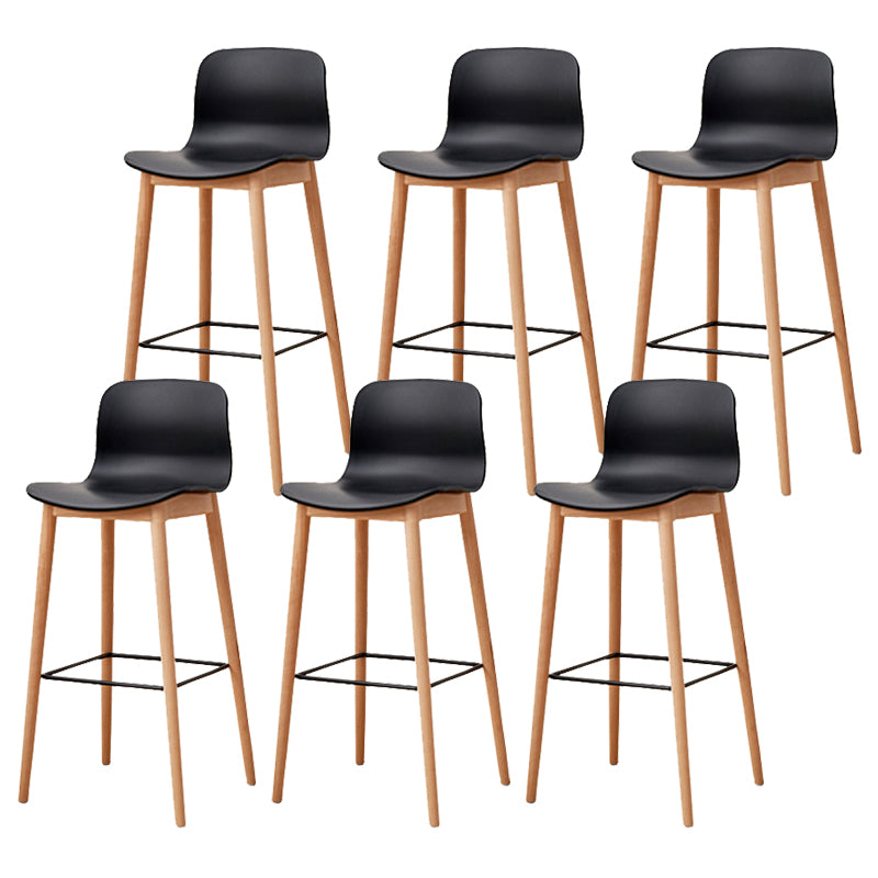 Modern Style Plastic Bar-stool Wooden Counter Bar Stool for Home