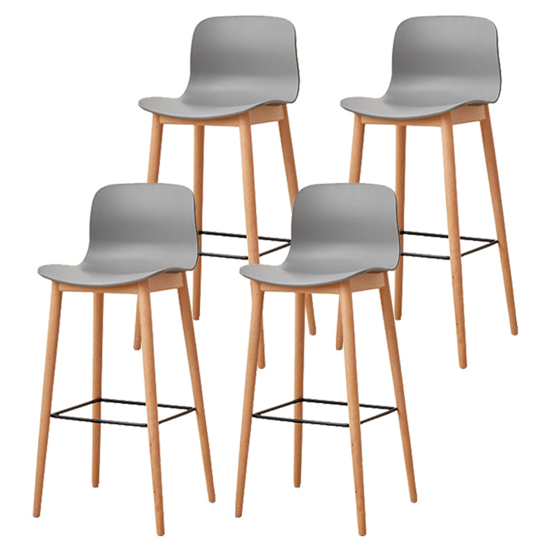 Modern Style Plastic Bar-stool Wooden Counter Bar Stool for Home
