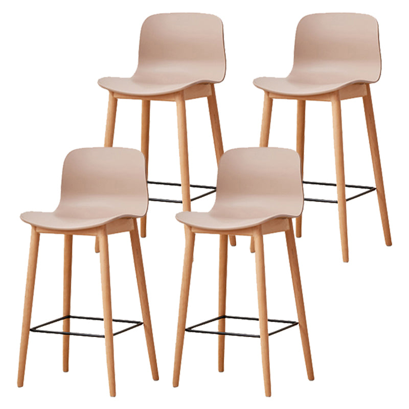 Modern Style Plastic Bar-stool Wooden Counter Bar Stool for Home
