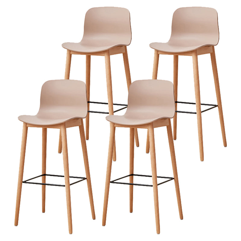 Modern Style Plastic Bar-stool Wooden Counter Bar Stool for Home