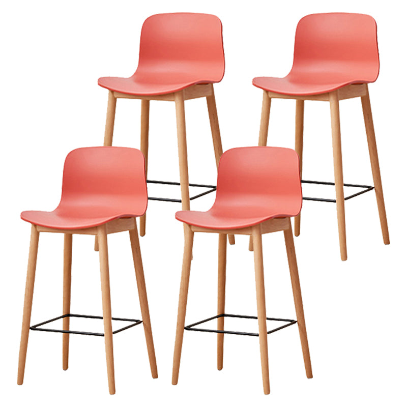 Modern Style Plastic Bar-stool Wooden Counter Bar Stool for Home