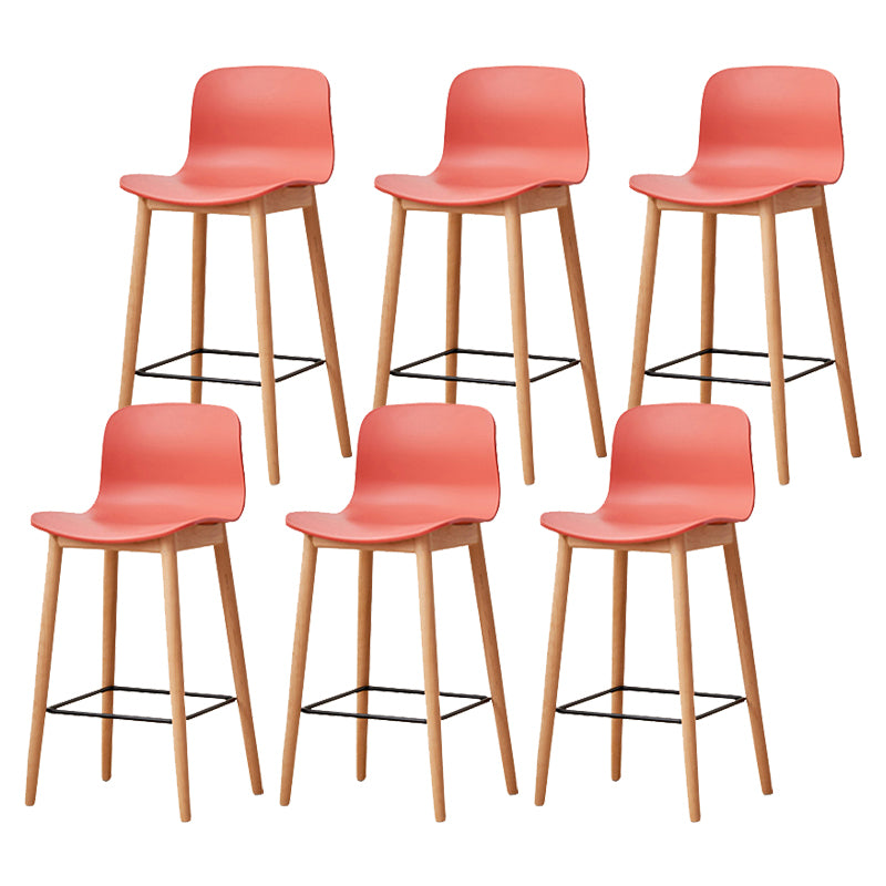 Modern Style Plastic Bar-stool Wooden Counter Bar Stool for Home