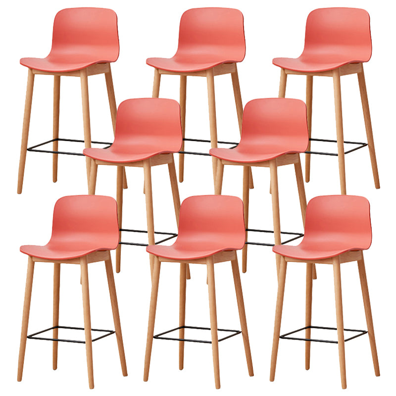 Modern Style Plastic Bar-stool Wooden Counter Bar Stool for Home