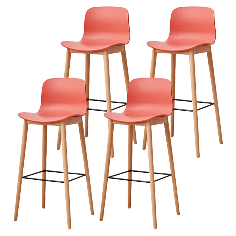Modern Style Plastic Bar-stool Wooden Counter Bar Stool for Home