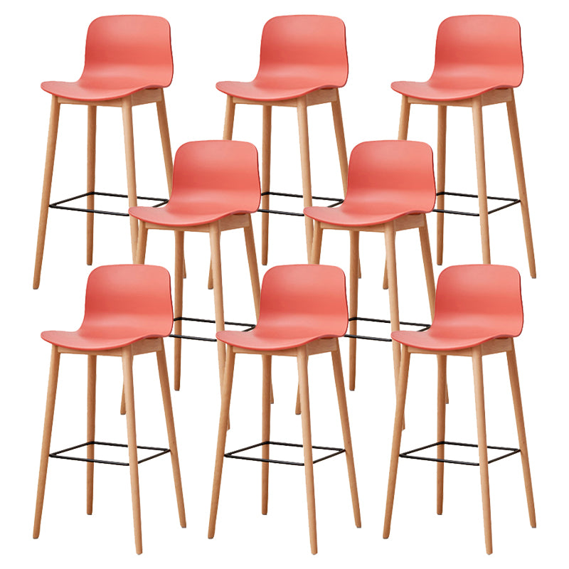 Modern Style Plastic Bar-stool Wooden Counter Bar Stool for Home