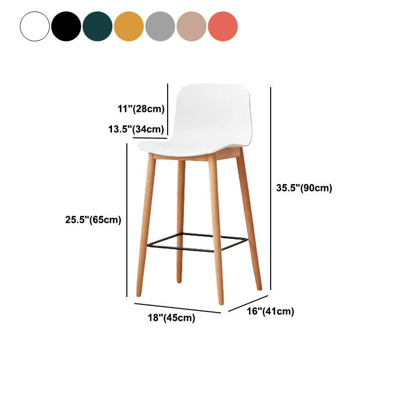 Modern Style Plastic Bar-stool Wooden Counter Bar Stool for Home