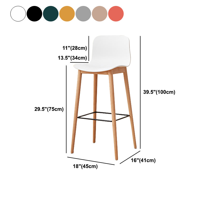 Modern Style Plastic Bar-stool Wooden Counter Bar Stool for Home
