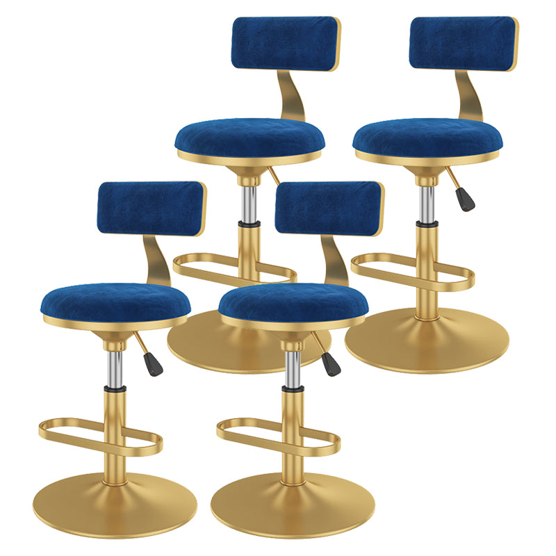 Glam Rotatable Backrest Counter Stool Steel Kitchen Bar Stool with Cushion and Pedal