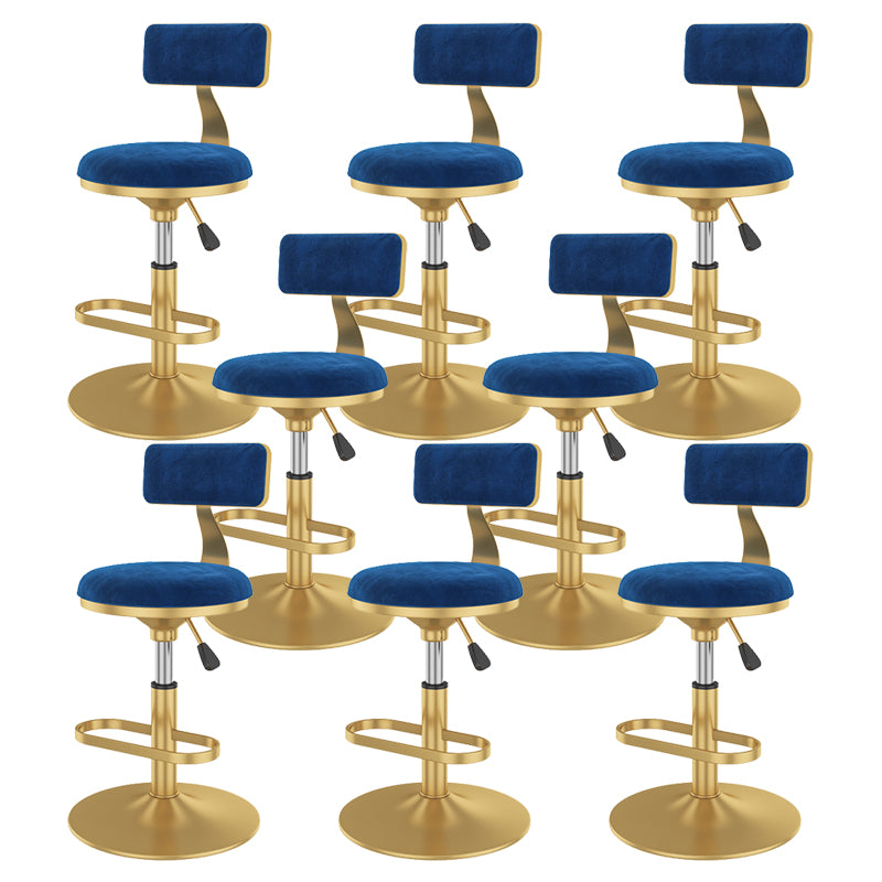 Glam Rotatable Backrest Counter Stool Steel Kitchen Bar Stool with Cushion and Pedal