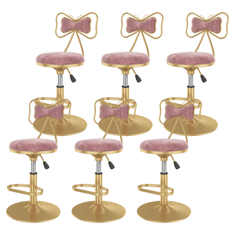 Glam Rotatable Backrest Counter Stool Steel Kitchen Bar Stool with Cushion and Pedal