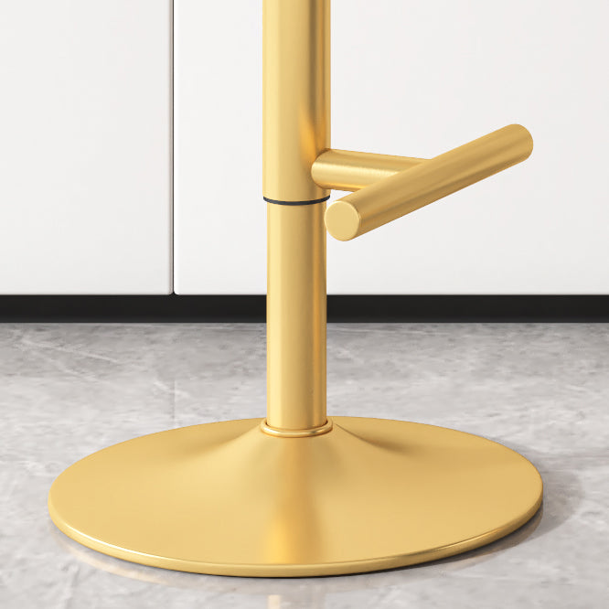 Glam Rotatable Backrest Counter Stool Steel Kitchen Bar Stool with Cushion and Pedal