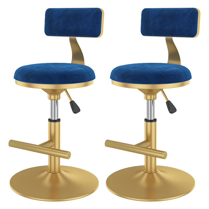Glam Rotatable Backrest Counter Stool Steel Kitchen Bar Stool with Cushion and Pedal