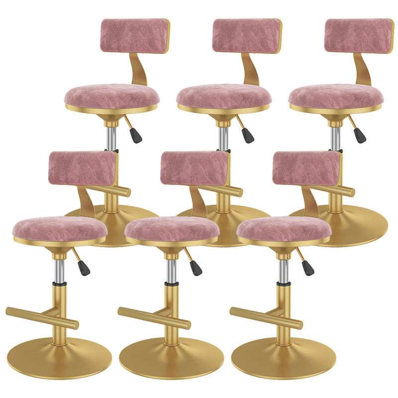 Glam Rotatable Backrest Counter Stool Steel Kitchen Bar Stool with Cushion and Pedal