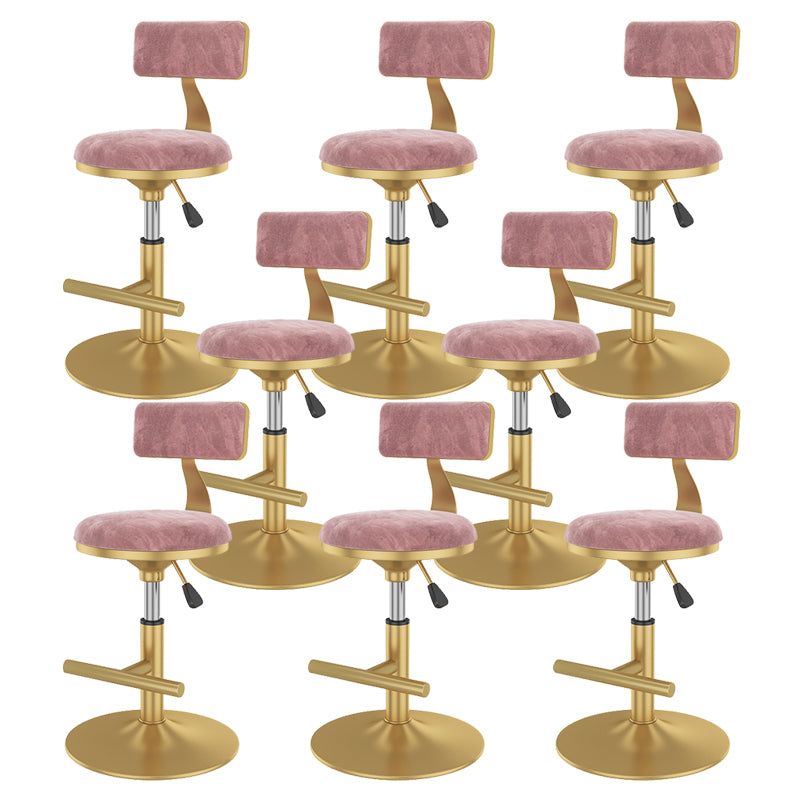 Glam Rotatable Backrest Counter Stool Steel Kitchen Bar Stool with Cushion and Pedal