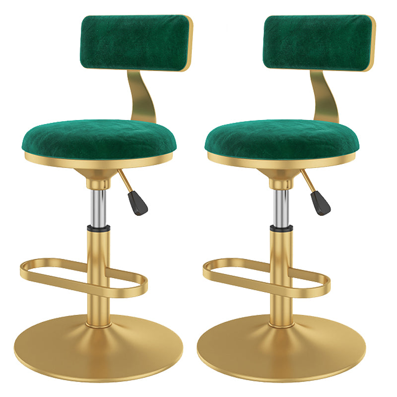 Glam Rotatable Backrest Counter Stool Steel Kitchen Bar Stool with Cushion and Pedal