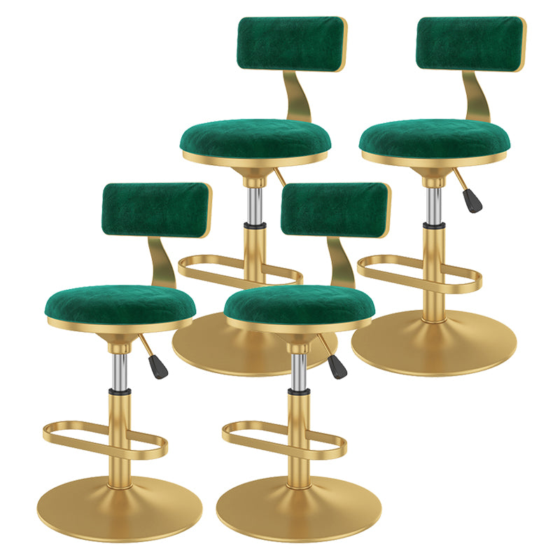 Glam Rotatable Backrest Counter Stool Steel Kitchen Bar Stool with Cushion and Pedal