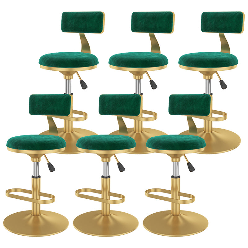 Glam Rotatable Backrest Counter Stool Steel Kitchen Bar Stool with Cushion and Pedal