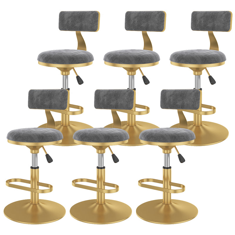 Glam Rotatable Backrest Counter Stool Steel Kitchen Bar Stool with Cushion and Pedal
