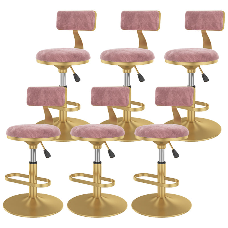 Glam Rotatable Backrest Counter Stool Steel Kitchen Bar Stool with Cushion and Pedal