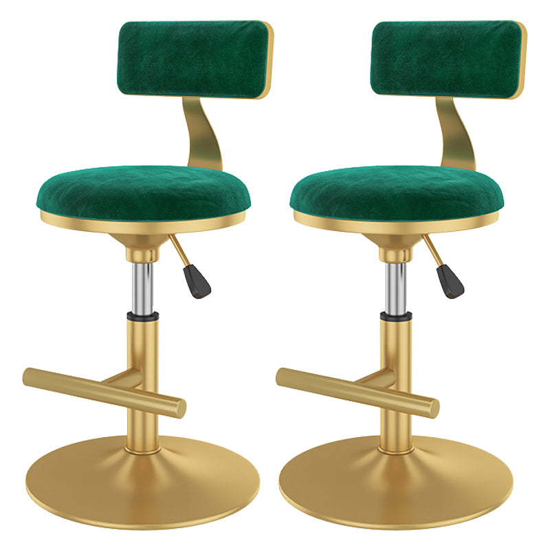 Glam Rotatable Backrest Counter Stool Steel Kitchen Bar Stool with Cushion and Pedal