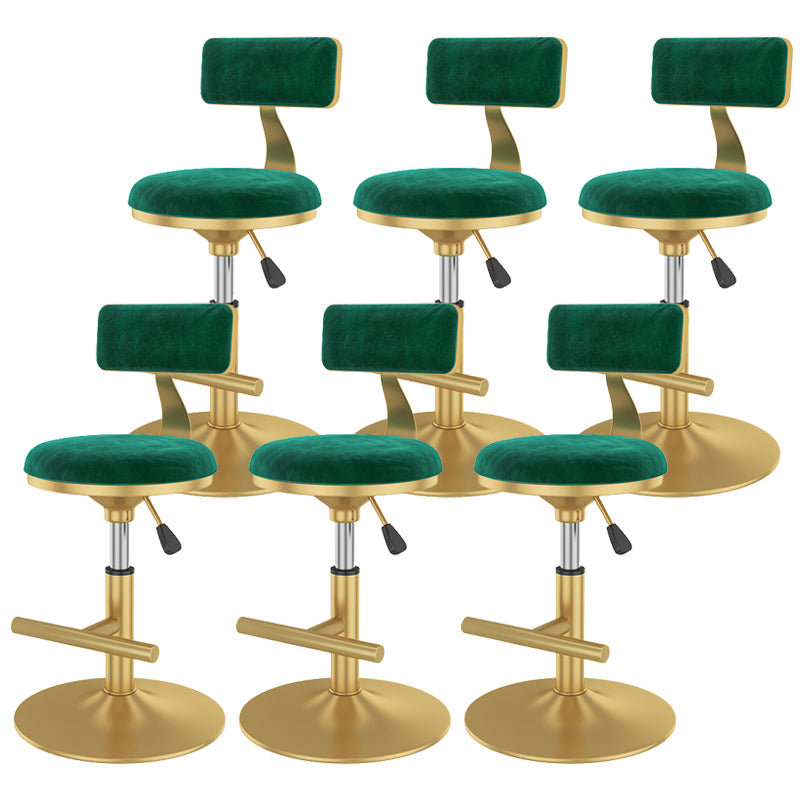 Glam Rotatable Backrest Counter Stool Steel Kitchen Bar Stool with Cushion and Pedal
