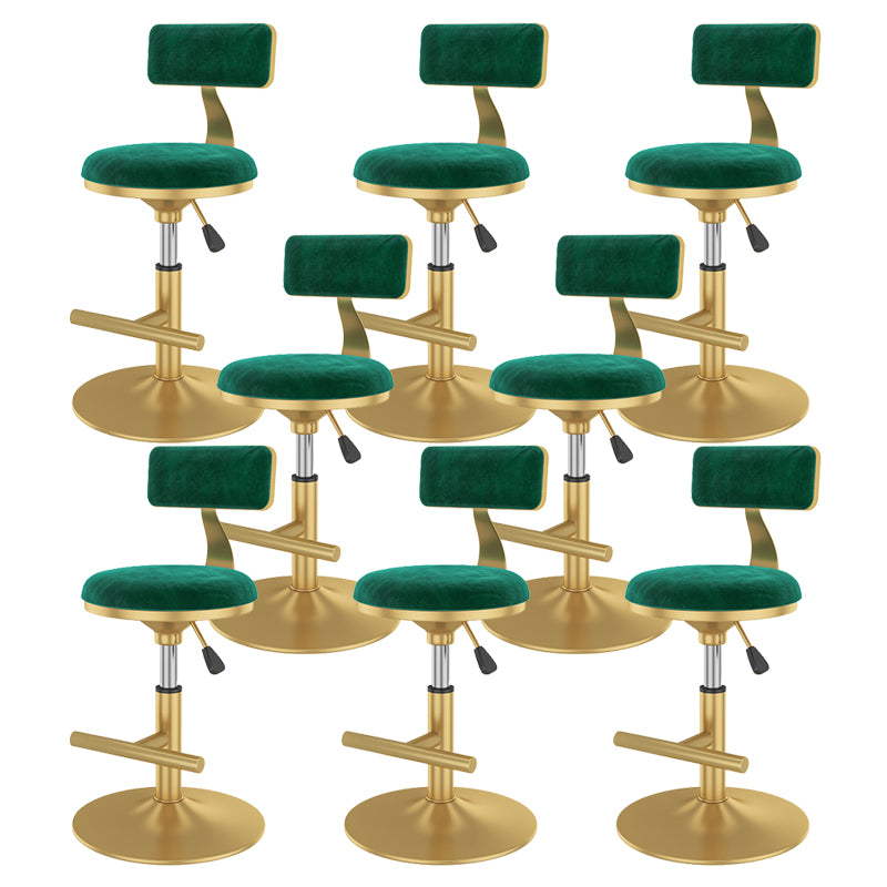 Glam Rotatable Backrest Counter Stool Steel Kitchen Bar Stool with Cushion and Pedal